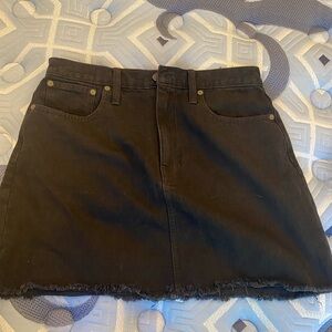 Madewell black jean skirt